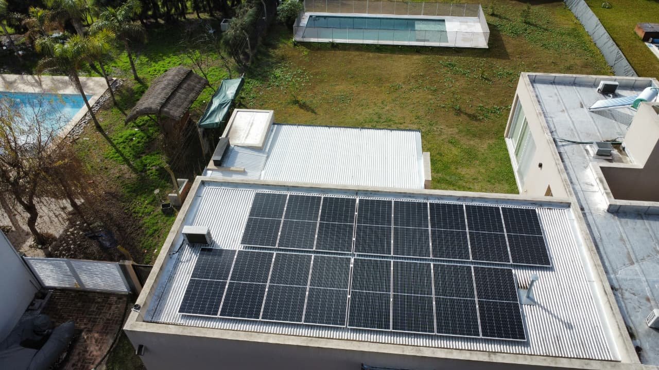 Vista aérea de la instalación residencial