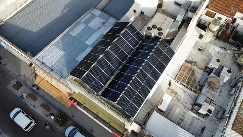 Vista aérea de la instalación sobre la sucursal