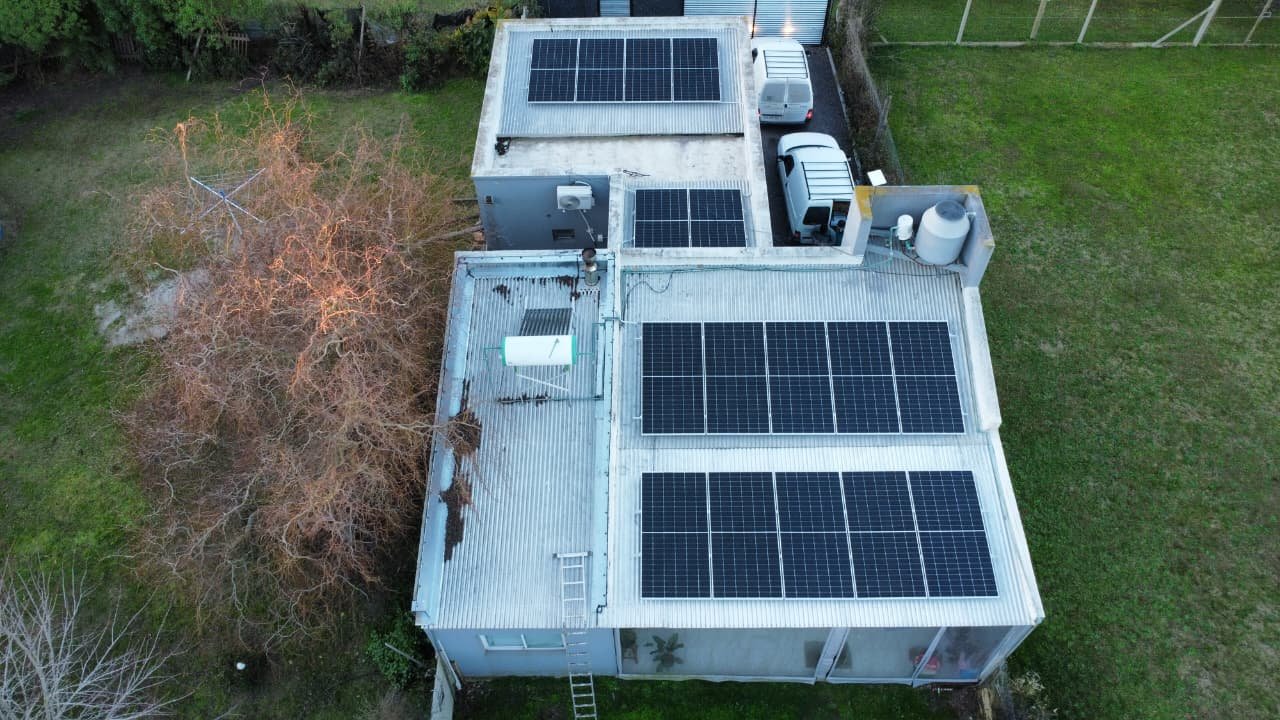 Vista aérea de la instalación residencial